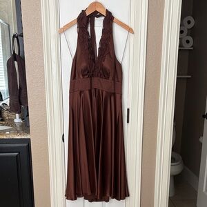 Adrianna Papell Brown Backless Dress